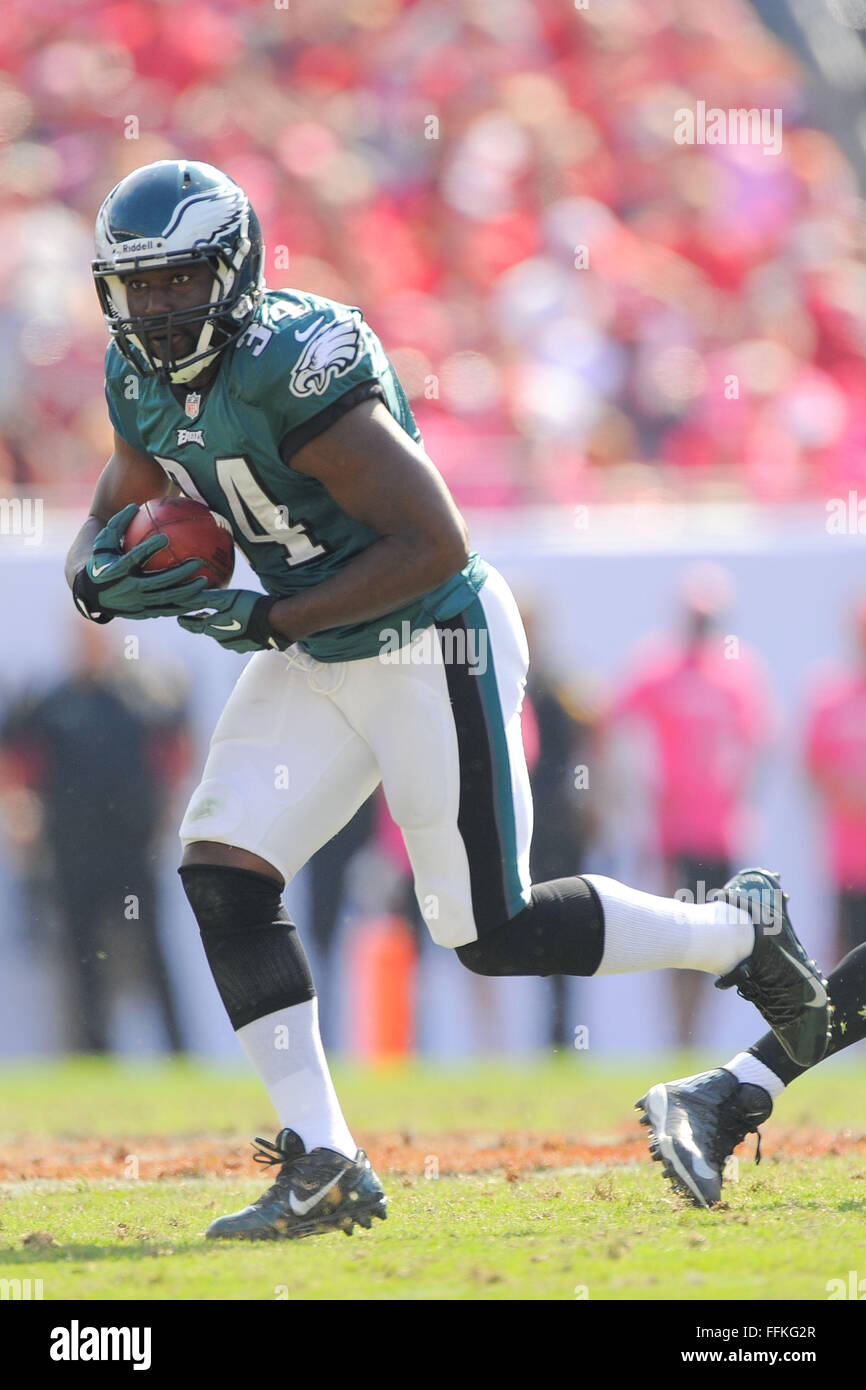 Tampa, FL, USA. 13. Oktober 2013. Philadelphia Eagles laufen wieder Bryce Brown (34) während die Adler 31-20-Sieg über die Tampa Bay Buccaneers am 13. Oktober 2013 in Tampa, Florida. ZUMA PRESS / Scott A. Miller © Scott A. Miller/ZUMA Draht/Alamy Live News Stockfoto