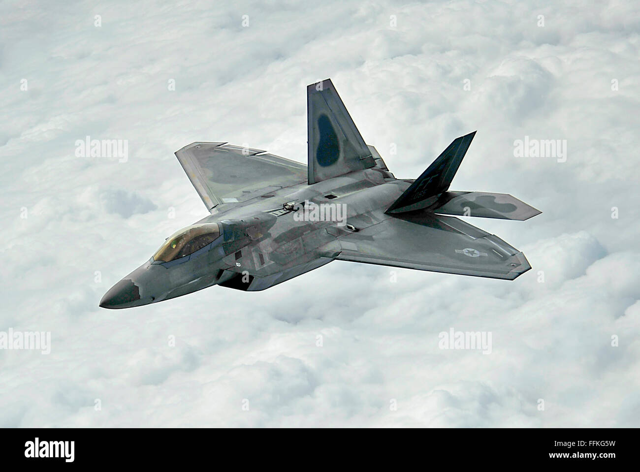 Lockheed Martin F-22 Raptor Stealth-Kampfflugzeug der US Air Force. Foto: USAF Stockfoto