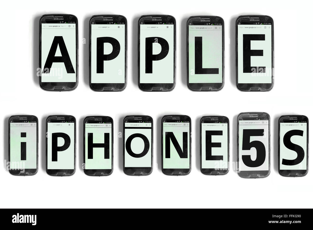 Apple Iphone 5 S Geschrieben Auf Den Bildschirmen Der Smartphones