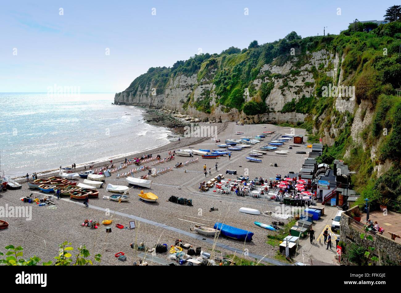 Hohen Aussichtspunkt am Strand von Bier East Devon UK Stockfoto