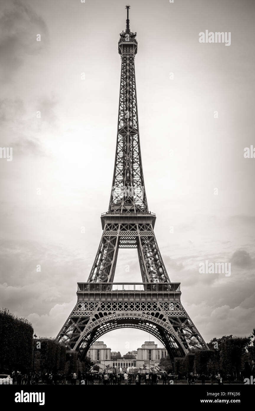 Schwarz / weiß-Bild auf den Eiffelturm, Paris Stockfotografie - Alamy