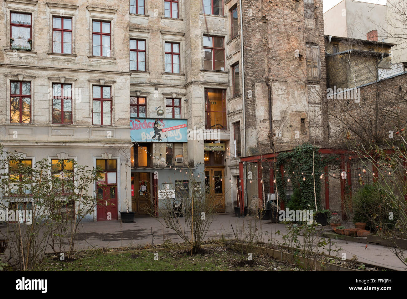 BERLIN, 28. Januar: die Clarchens Ballhaus, Auguststraße Berlin Mitte am 28. Januar 2016. Ehemals ein Ballsaal jetzt einen Nachtclub. Stockfoto