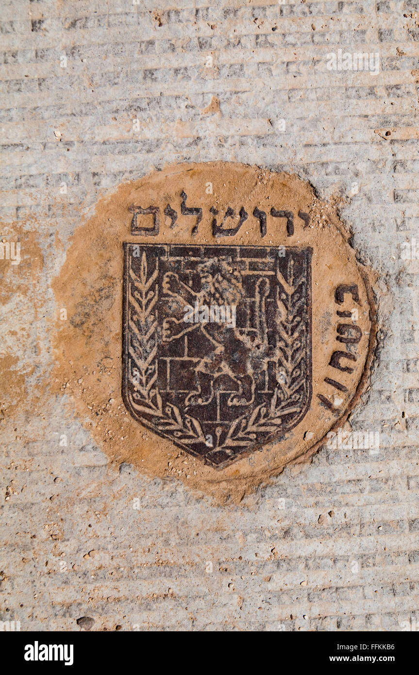 Löwe von Juda-Emblem in Jerusalem, Israel. Stockfoto