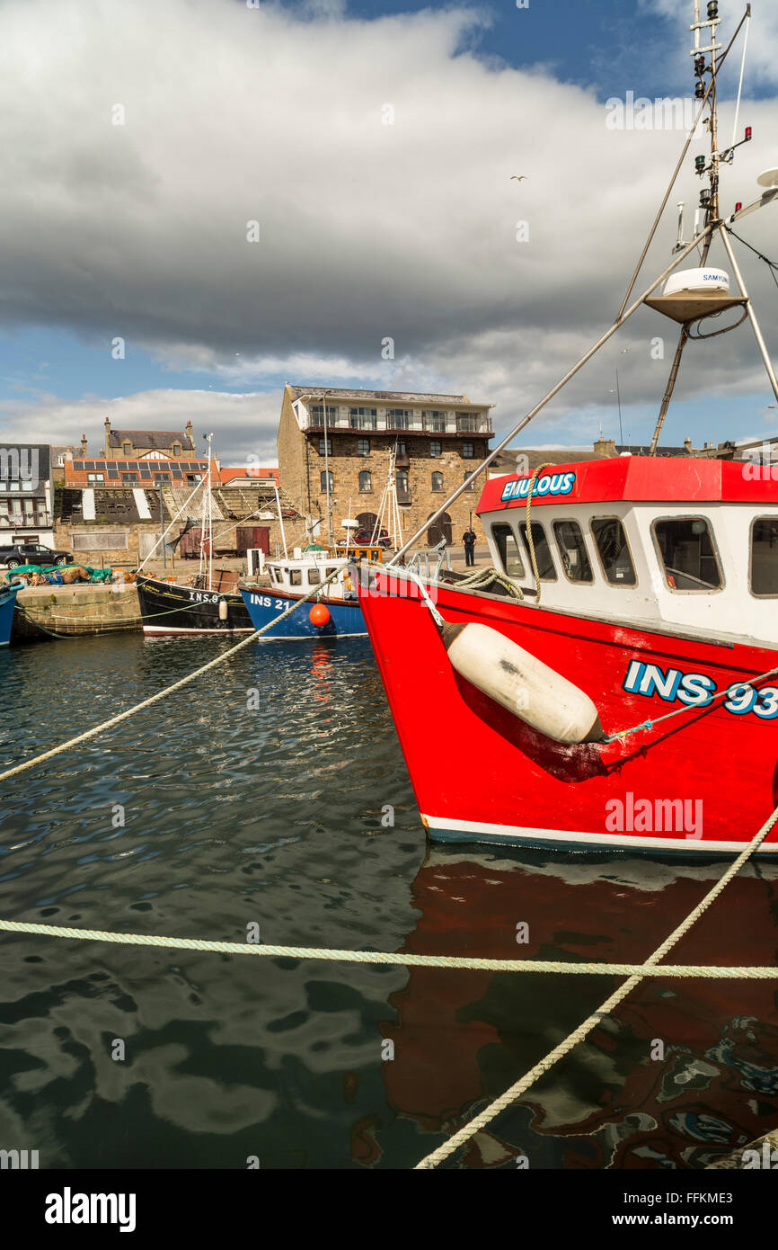 Burghead Fischerboot an der Moray Küste in Schottland. Stockfoto