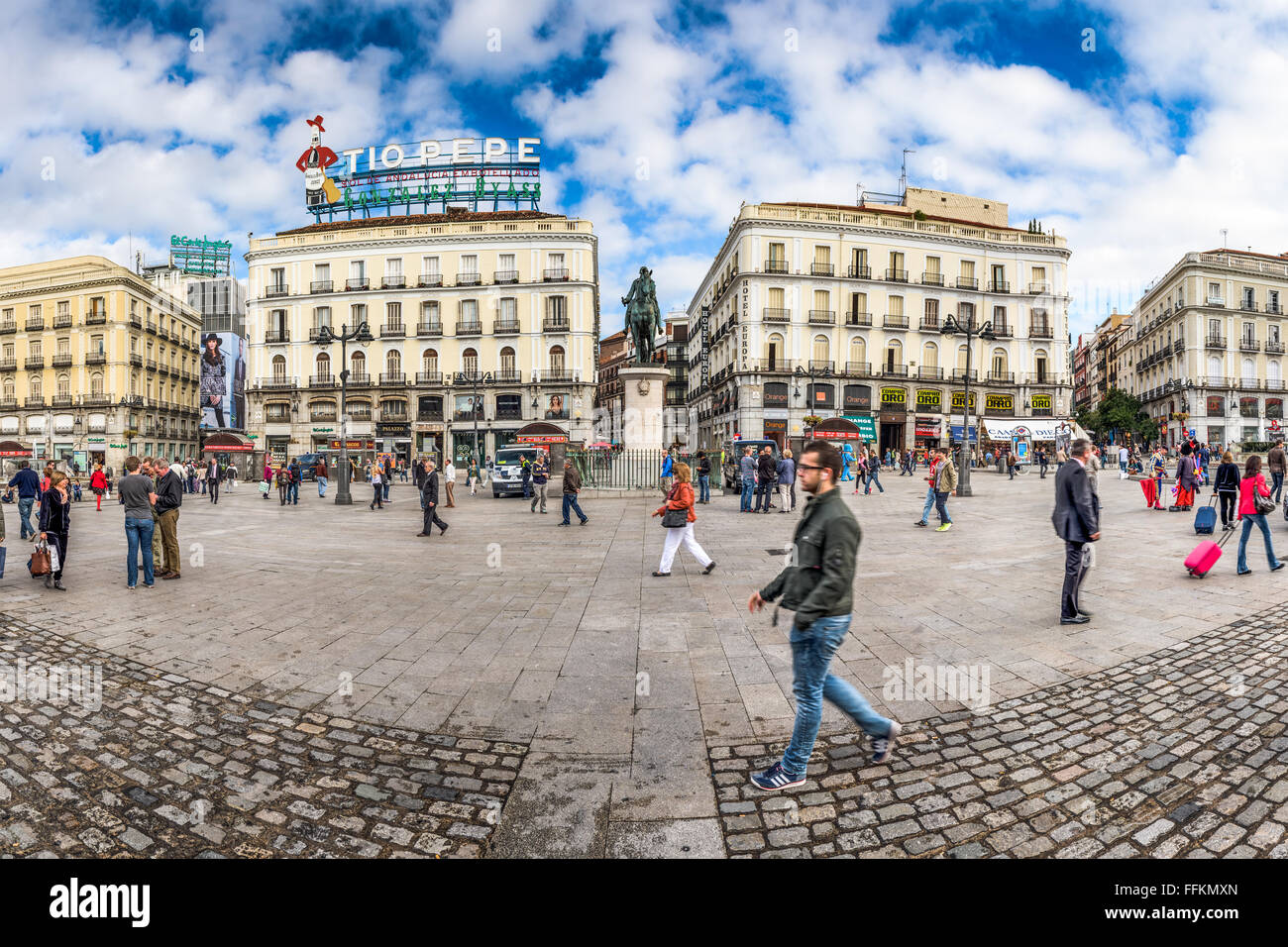 Puerta del Sol Plaza, Madrid, Spanien. Stockfoto