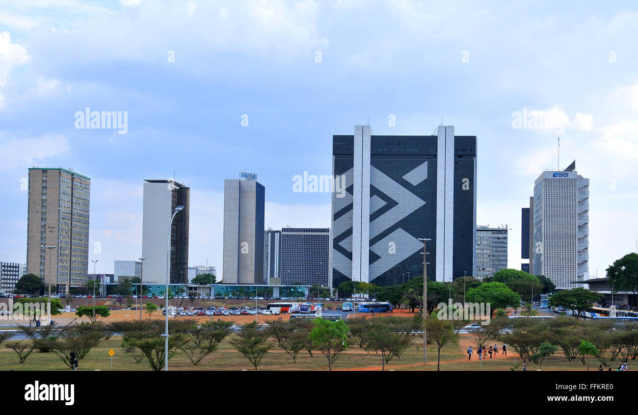 Geschäftsviertel Eixo Monumental Axis Brasilia Stockfoto