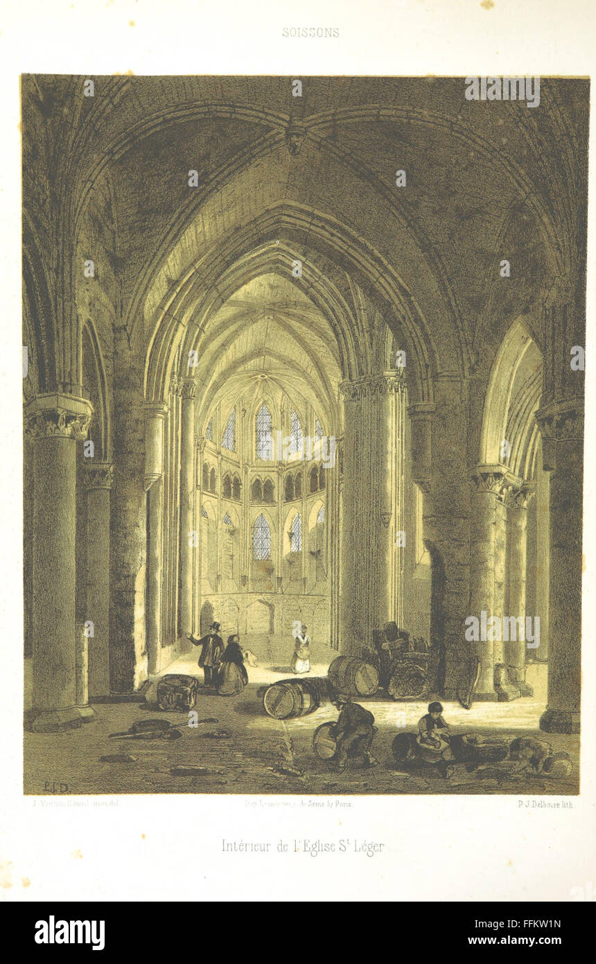 8 der "Bekanntmachung Historique et beschreibenden de l ' Abbaye de St Leger de Soissons. Accompagnée de Dessins et de Gravuren Sur Bois Stockfoto