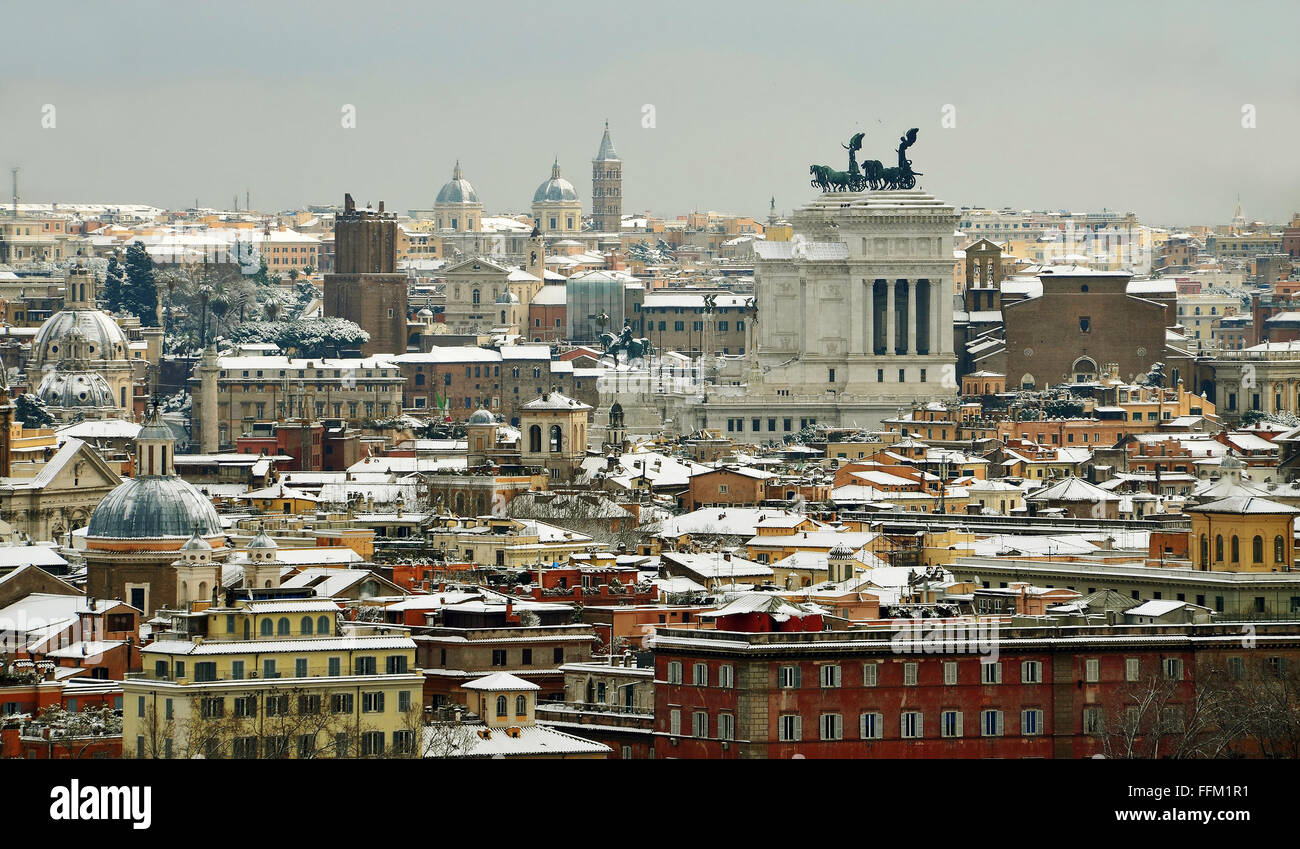 Rom unter Schnee im Februar 2012 Stockfoto