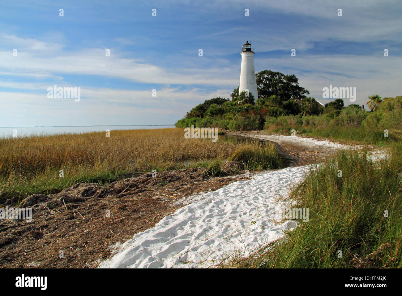 Historischen Leuchtturm in der St. Marks National Wildlife Refuge Stockfoto