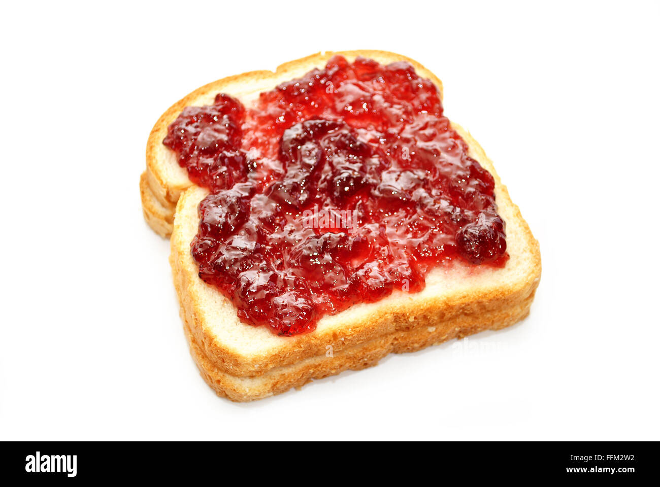 Traubengelee auf Weißbrot Stockfoto