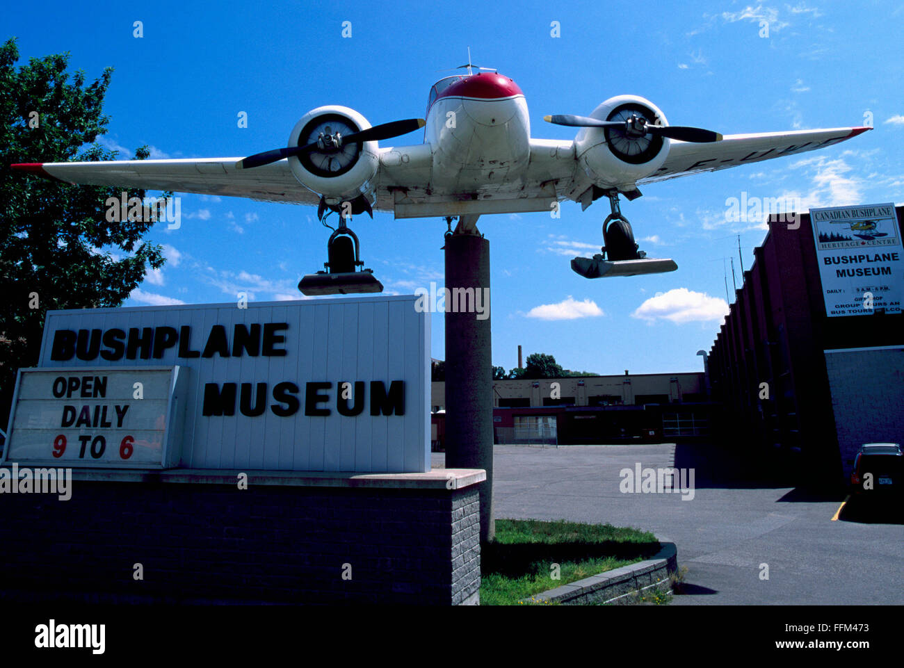 Sault Sainte Marie, Ontario, Kanada - Buschflugzeug im kanadischen Bushplane Heritage Center und Museum Stockfoto