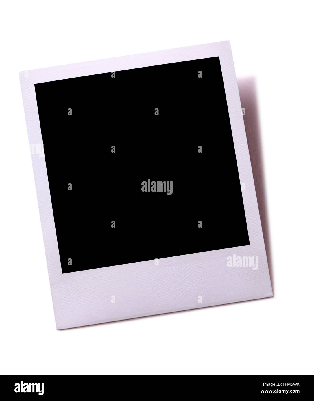 Leere Polaroid-Stil-Sofortbild-Kamera-Foto drucken mit Schatten, Nahaufnahme Stockfoto