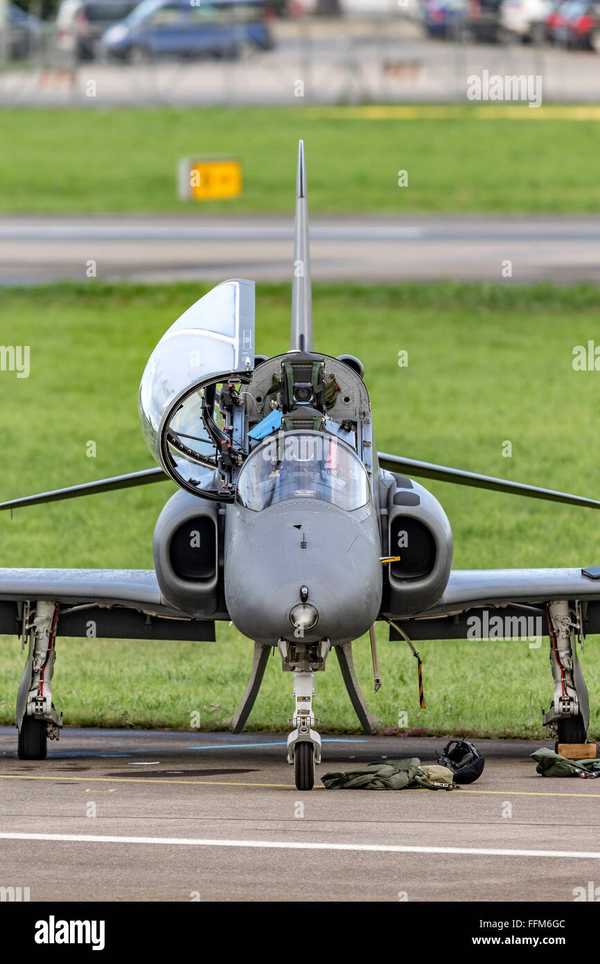 Finnische Luftwaffe betrieben British Aerospace Hawk Mk.51 Jet-Schulflugzeug der Midnight Hawks Bildung Display team Stockfoto