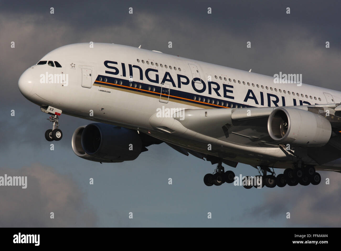 SINGAPORE AIRLINES AIRBUS A380 Stockfoto