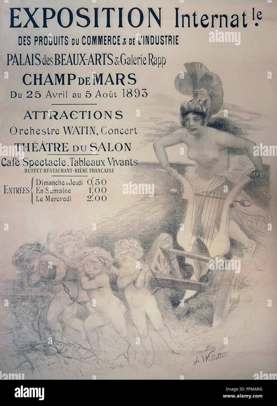 Werbung, Ausstellungen / Ausstellungen, 'Exposition Internationale, Zusatz-Rechte-Clearenzen-nicht vorhanden Stockfoto