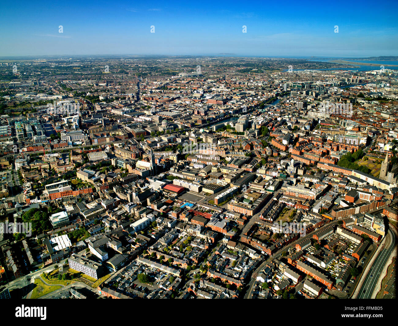 Dublin Stadt, Luftaufnahme Irland Stockfoto