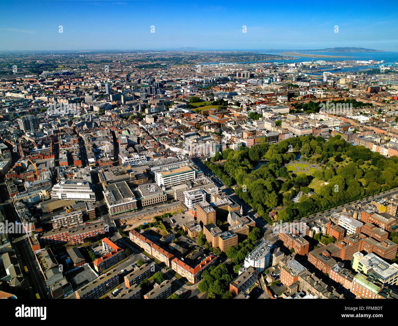 Dublin Stadt, Luft St. Stephens Green Irland Stockfoto