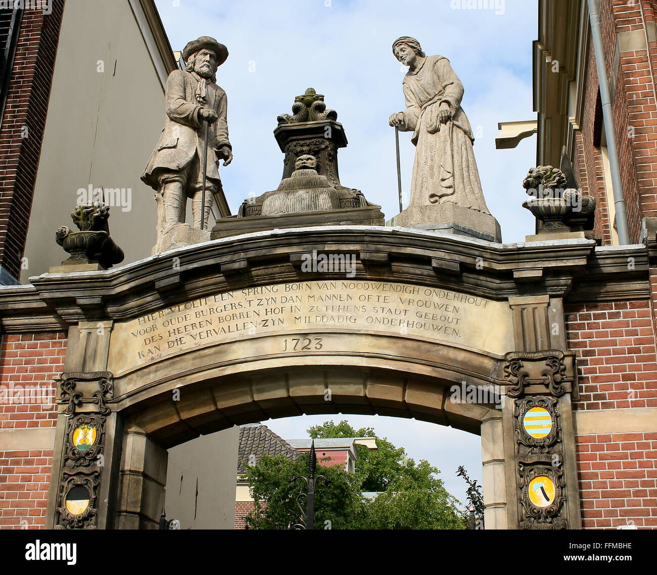 Alten 18. Jahrhundert Tor zum Beginenhof in der alten Stadt Zutphen in Gelderland (Provinz Seeland), Niederlande Stockfoto