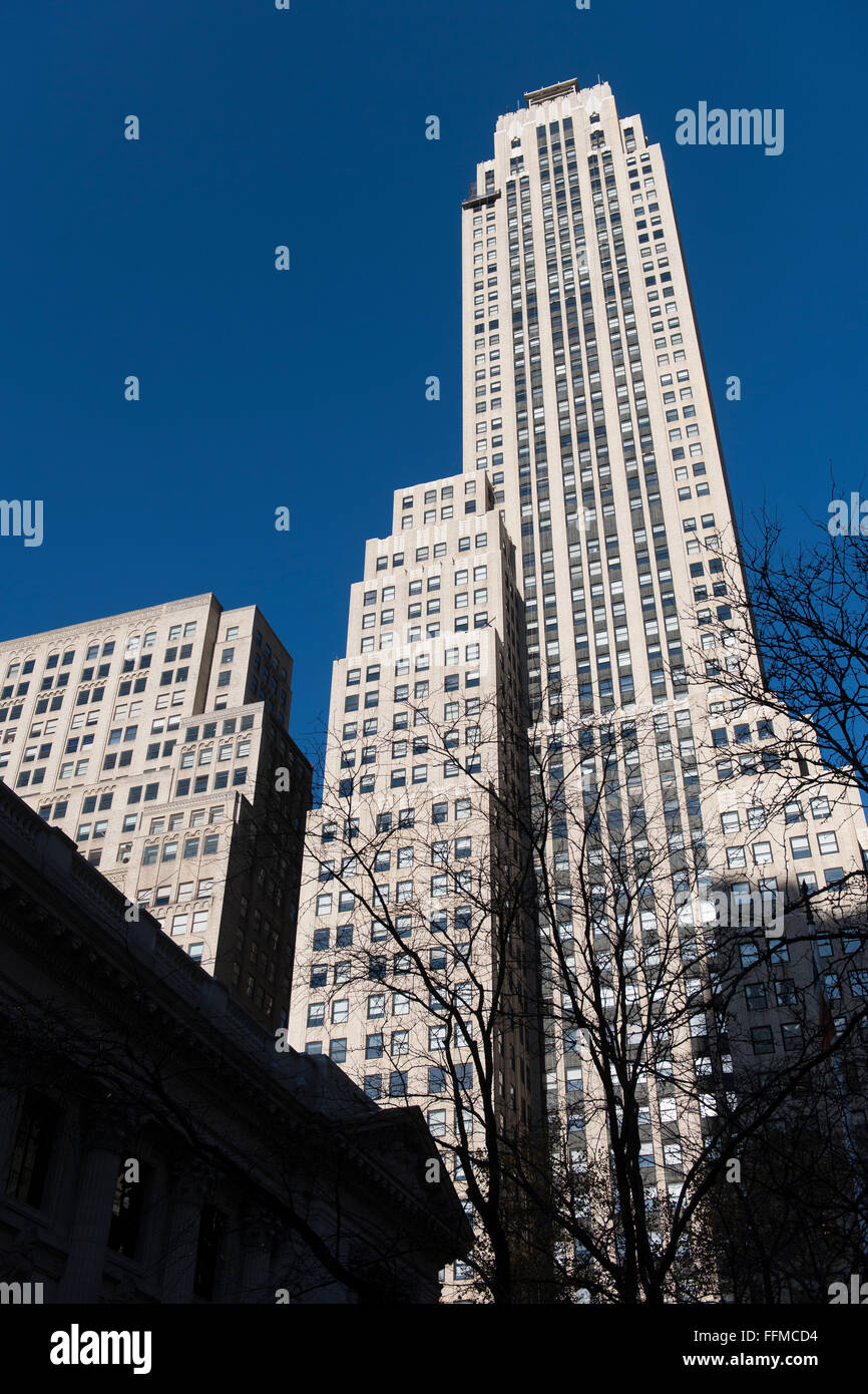 Ansicht von 500 5th Avenue, Midtown Manhattan, neu in deiner Stadt, New York, USA Stockfoto