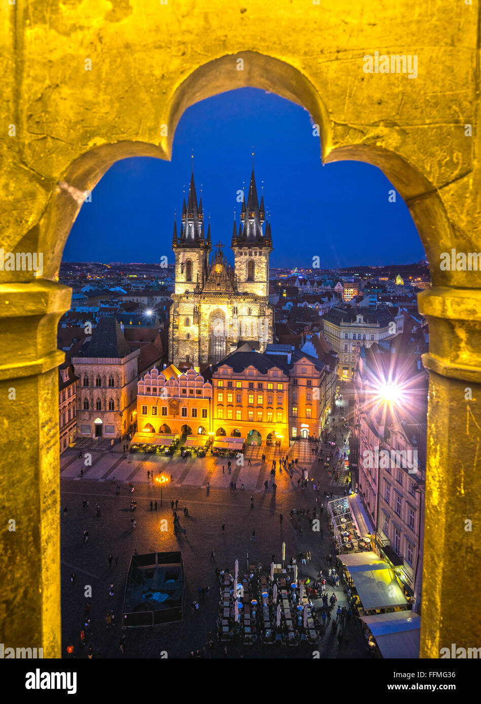 Prag, Teynkirche und Altstädter Ring. Tschechische Republik Stockfoto