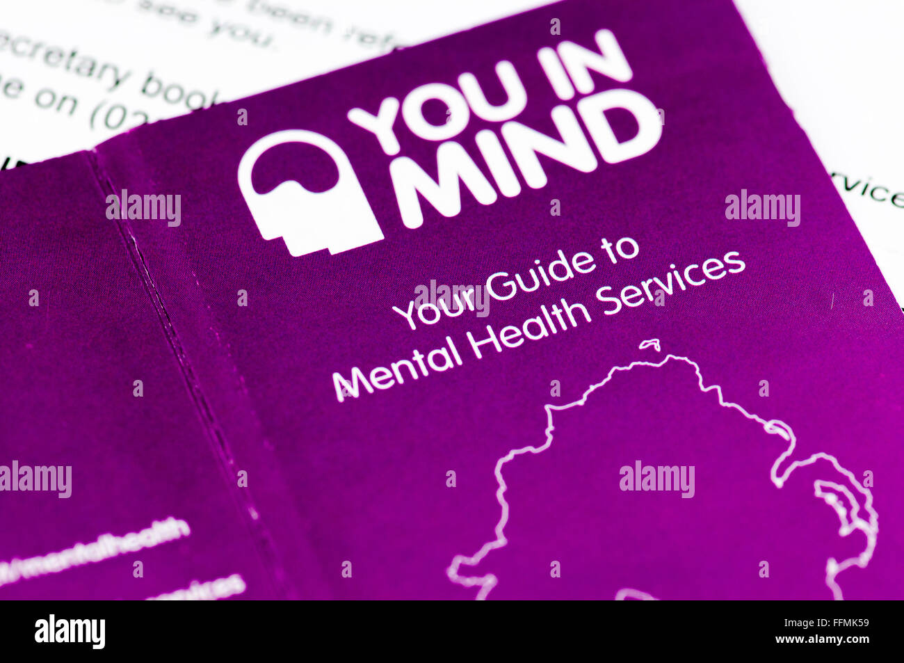 Selbsthilfe-Broschüre herausgegeben vom Northern Ireland NHS für psychiatrische Dienste. Stockfoto