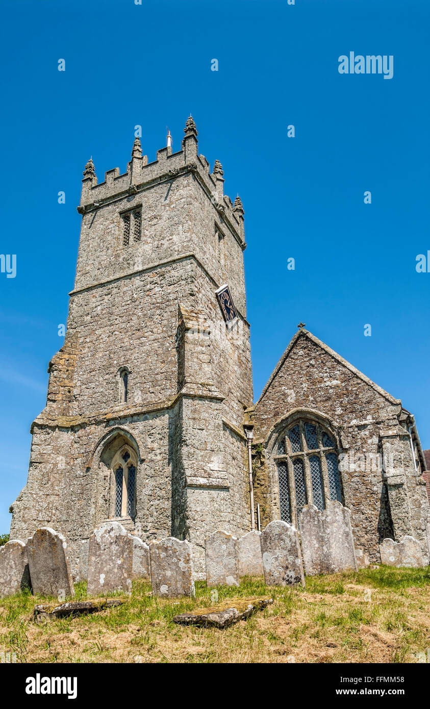 All Saints Church in dem Dorf Godshill, Isle Of Wight, England. Stockfoto