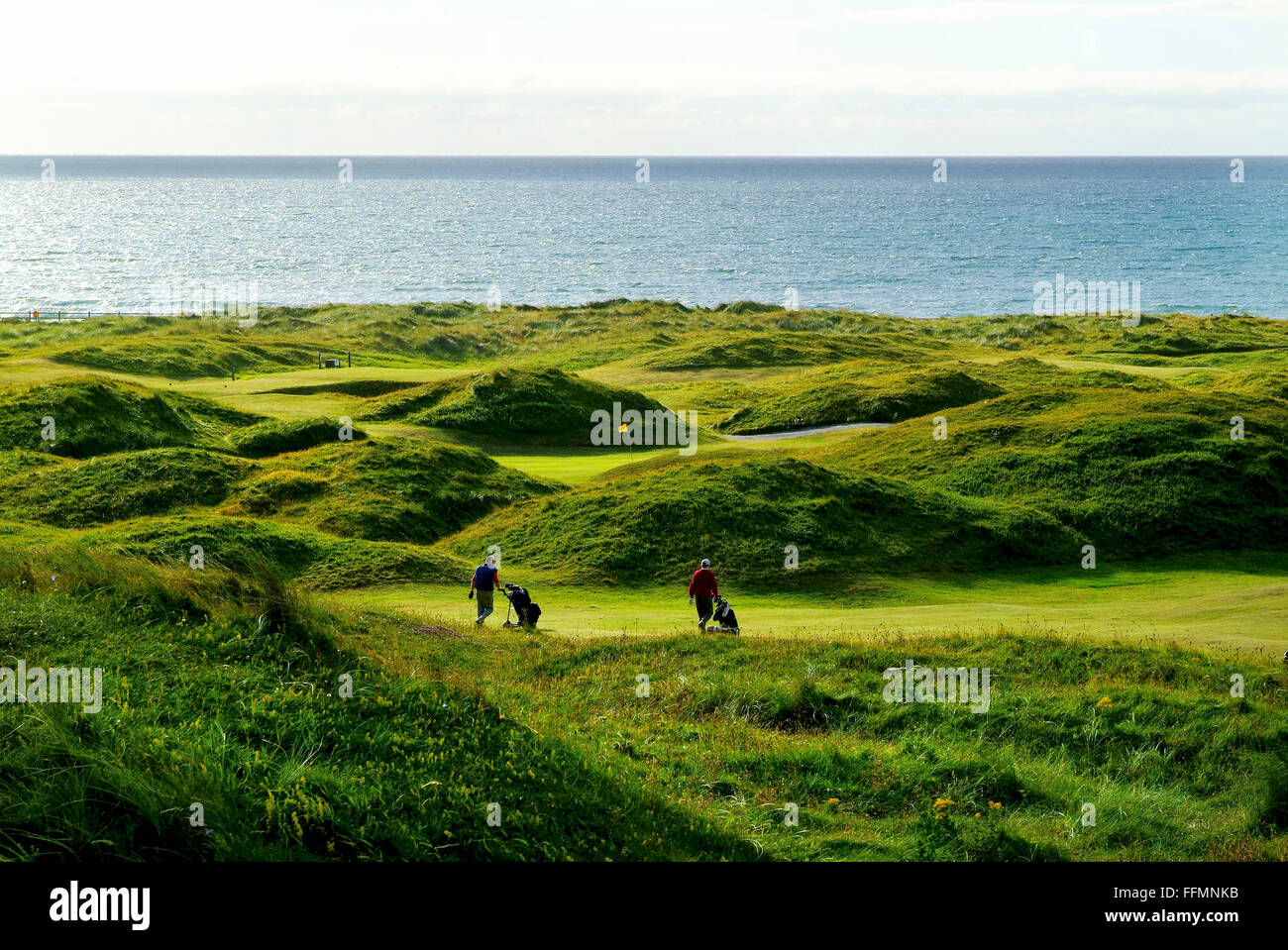 Strandhill Golf Club Sligo Irland Golfer Stockfoto