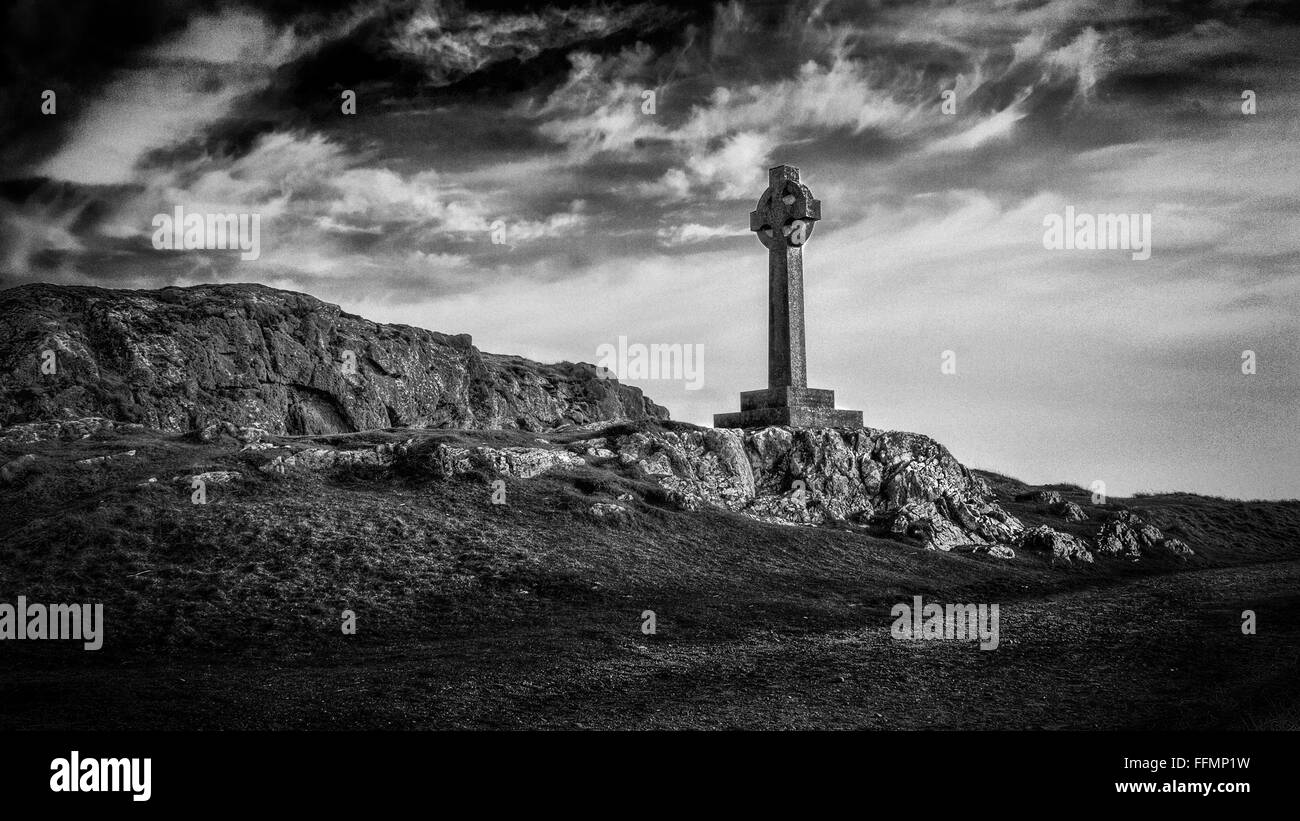 Llanddwyn Island Luftaufnahme von Llanddwyn Island Luftaufnahme von Llanddwyn Insel Llanddwyn Island (Ynys Llanddwyn) ist eine Magie Stockfoto