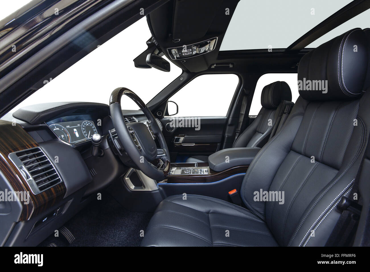 Auto Innenraum Luxus. Komfortablen modernen Salon. Reinigung und Auto-Service-Details. Stockfoto