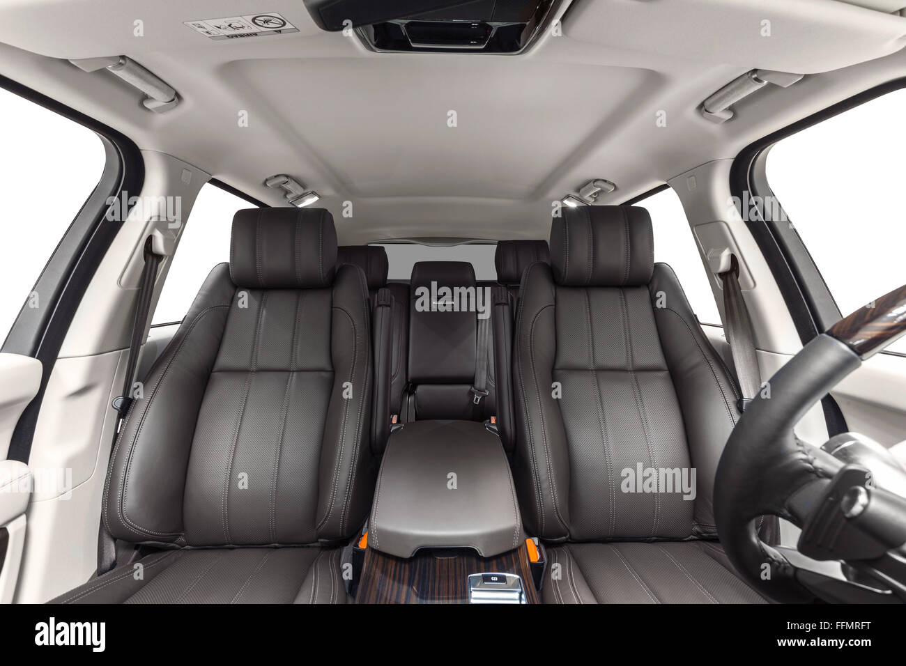 Auto Innenraum Luxus. Komfortablen modernen Salon. Reinigung und Auto-Service-Details. Stockfoto