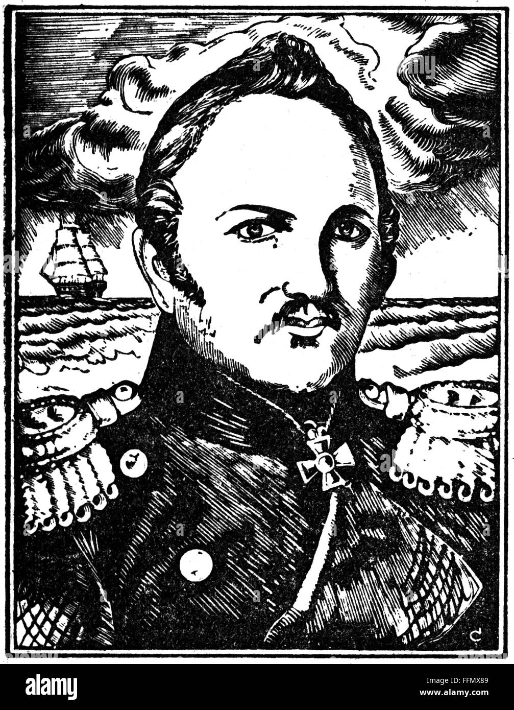 Bellingshausen, Fabian Gottliebe von, 20.9.278 - 25.1.1852, russischer Seefahrer und arktischer Entdecker, Porträt, 20. Jahrhundert, Stockfoto
