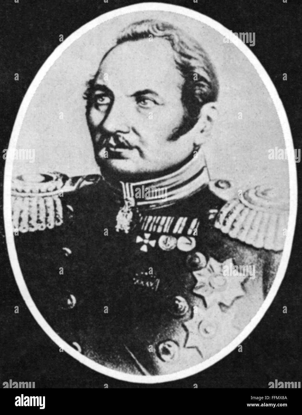 Bellingshausen, Fabian Gottliebe von, 20.9.278 - 25.1.1852, russischer Seefahrer und arktischer Entdecker, Porträt, 19. Jahrhundert, Stockfoto