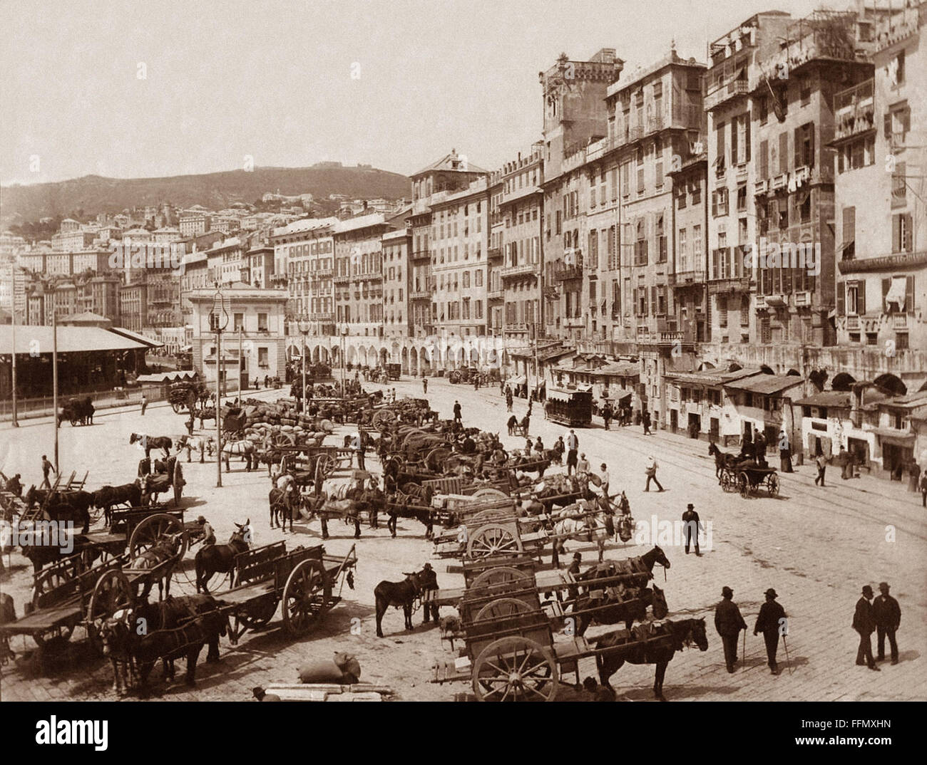Genua - Ansichtskarte - 1900 Stockfoto
