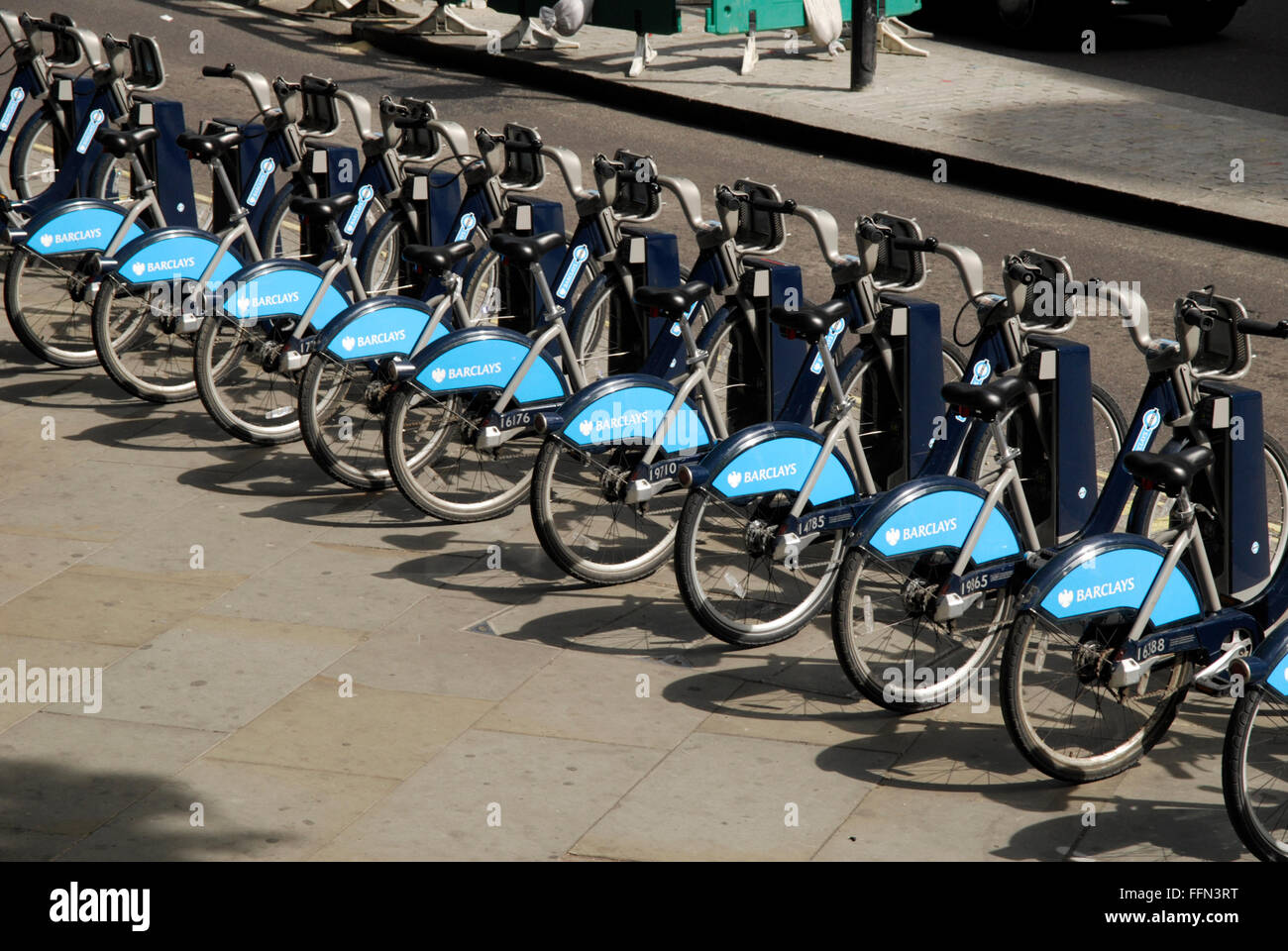 Boris Bikes in London. Stockfoto