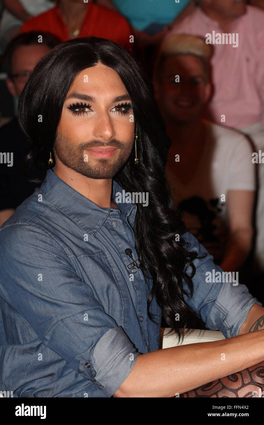 Conchita Wurst, 'Markus Lanz', Hamburg, 10.06.2015, Stockfoto