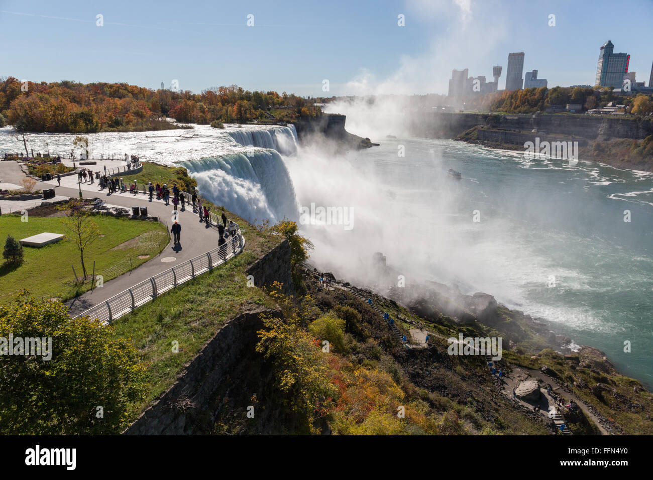 Blick auf den Horseshoe Falls, Niagara Falls USA Stockfoto