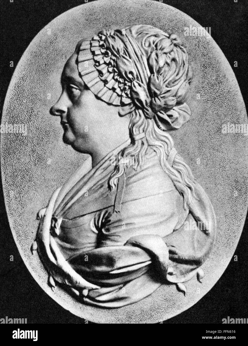 Goethea, Catharina Elisabeth, 19.2.1731 - 13.9.1808, Mutter von Johann Wolfgang Goethe-Institut, Porträt, Erleichterung von Johann Peter Melchior, Vgl. Stockfoto