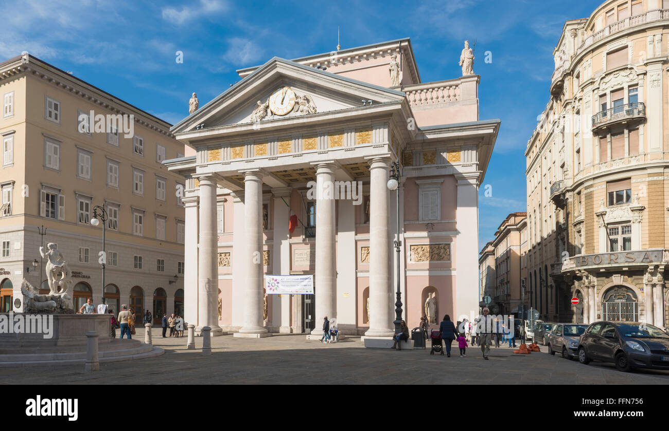 Palazzo della Borsa Vecchia oder alten Börsengebäude in Triest, Italien, Europa Stockfoto