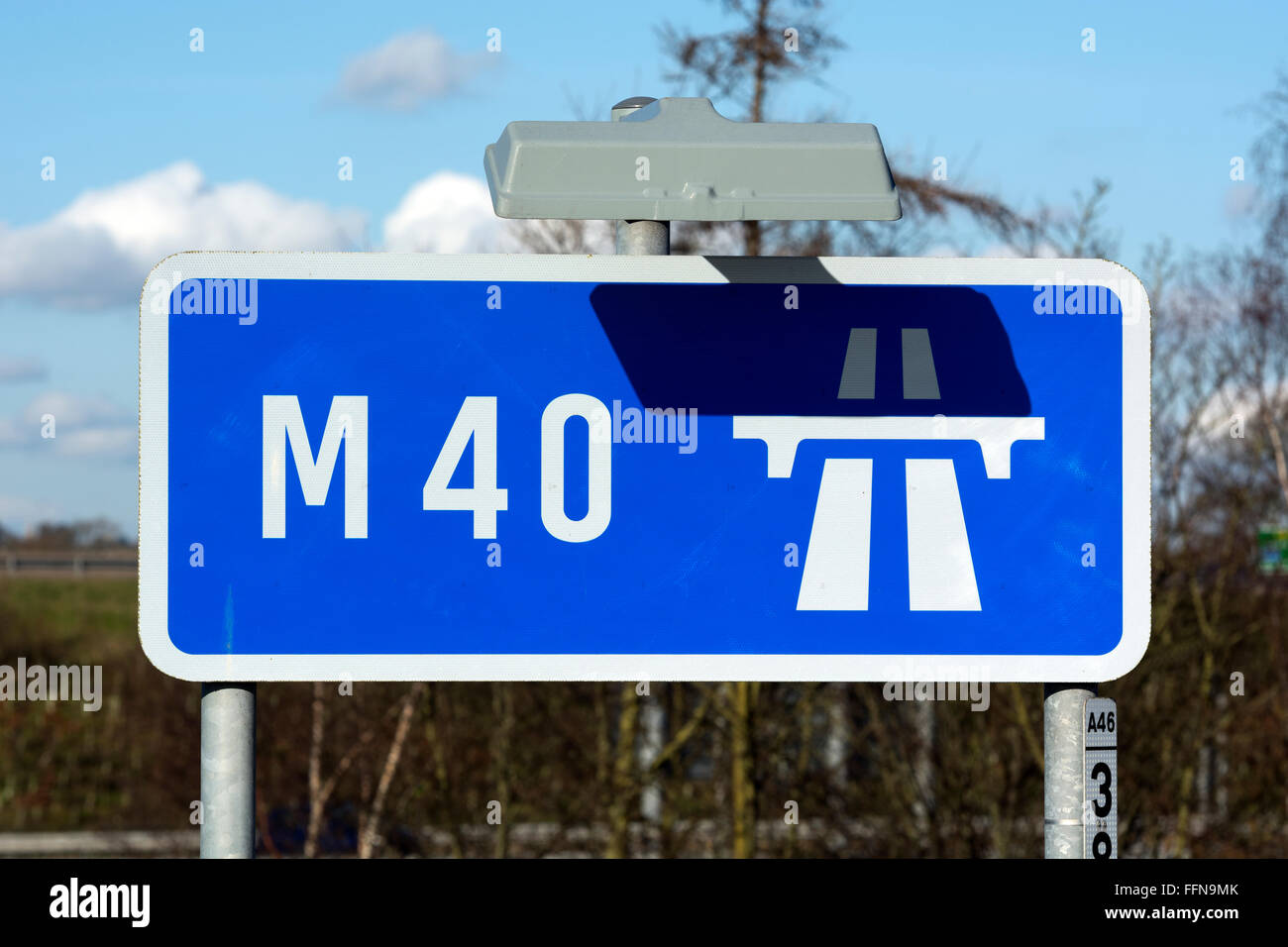 M40 Autobahn Zeichen Stockfoto