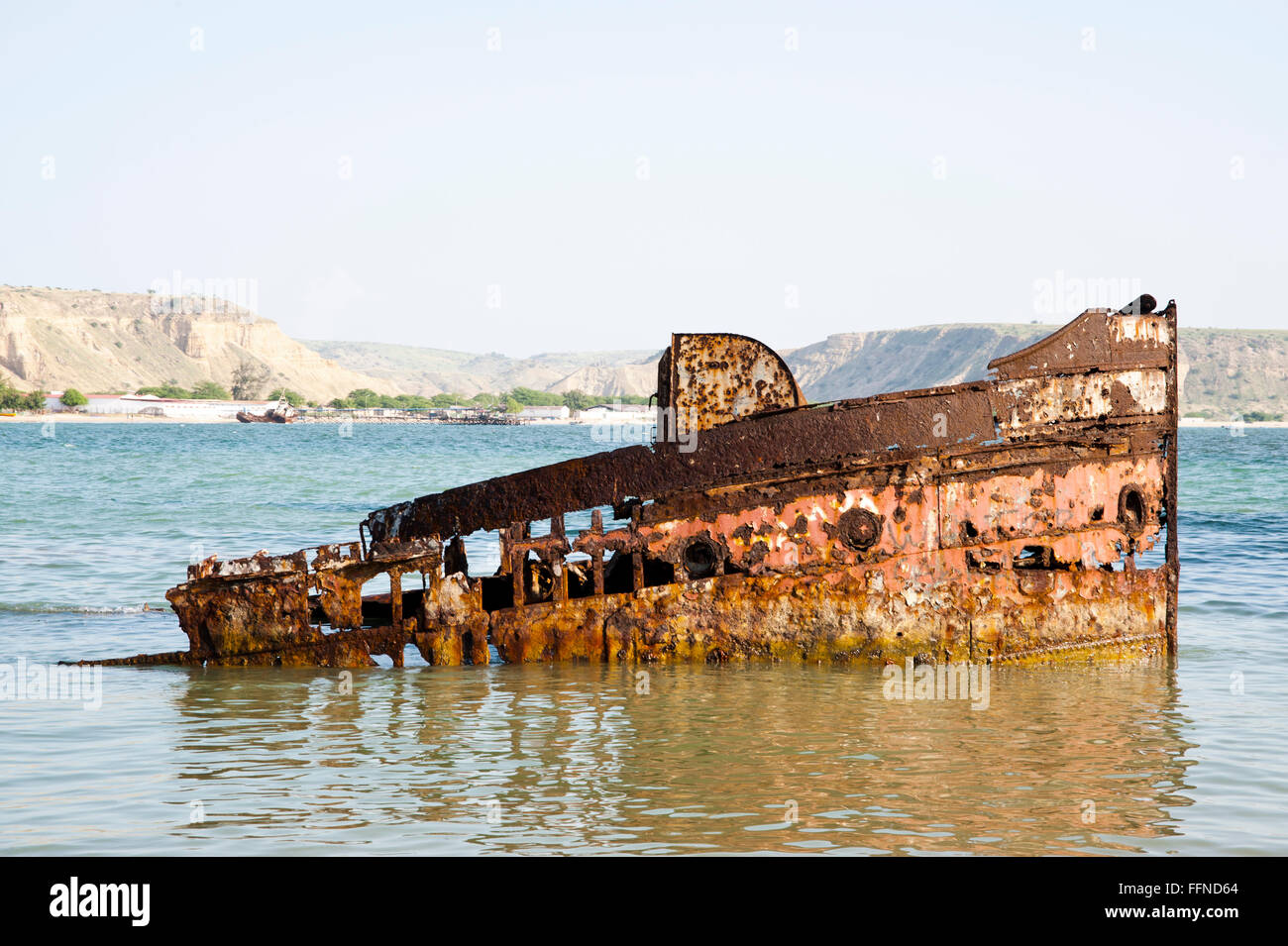 Altes Boot in Afrika Stockfoto
