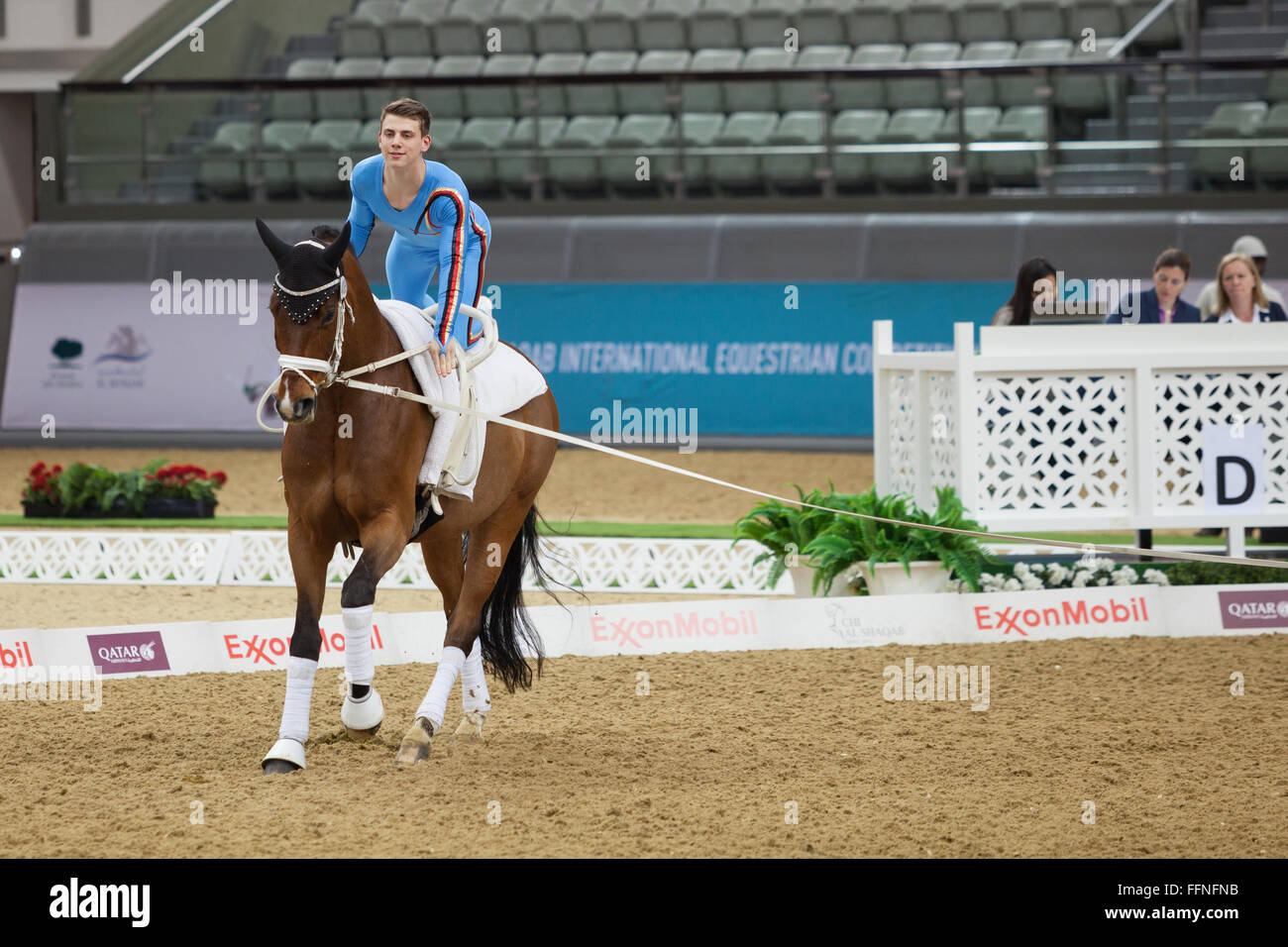 Voltigieren Wettbewerb CHI Al Shaqab 2014. Stockfoto Voltigieren Wettbewerb CHI Al Shaqab 2014. Stockfoto