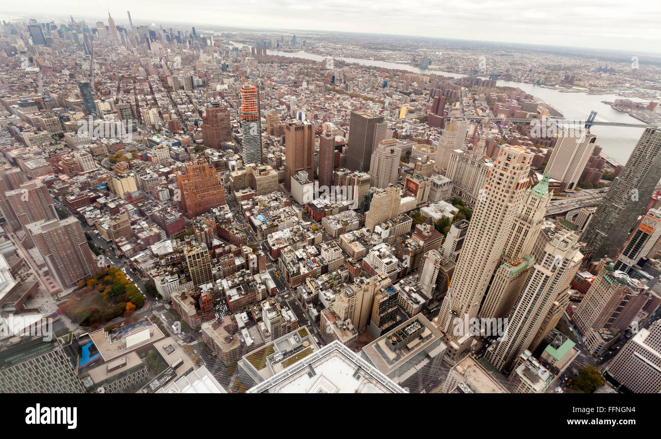 New York City Manhattan Freedom Tower Luftaufnahme Stockfoto