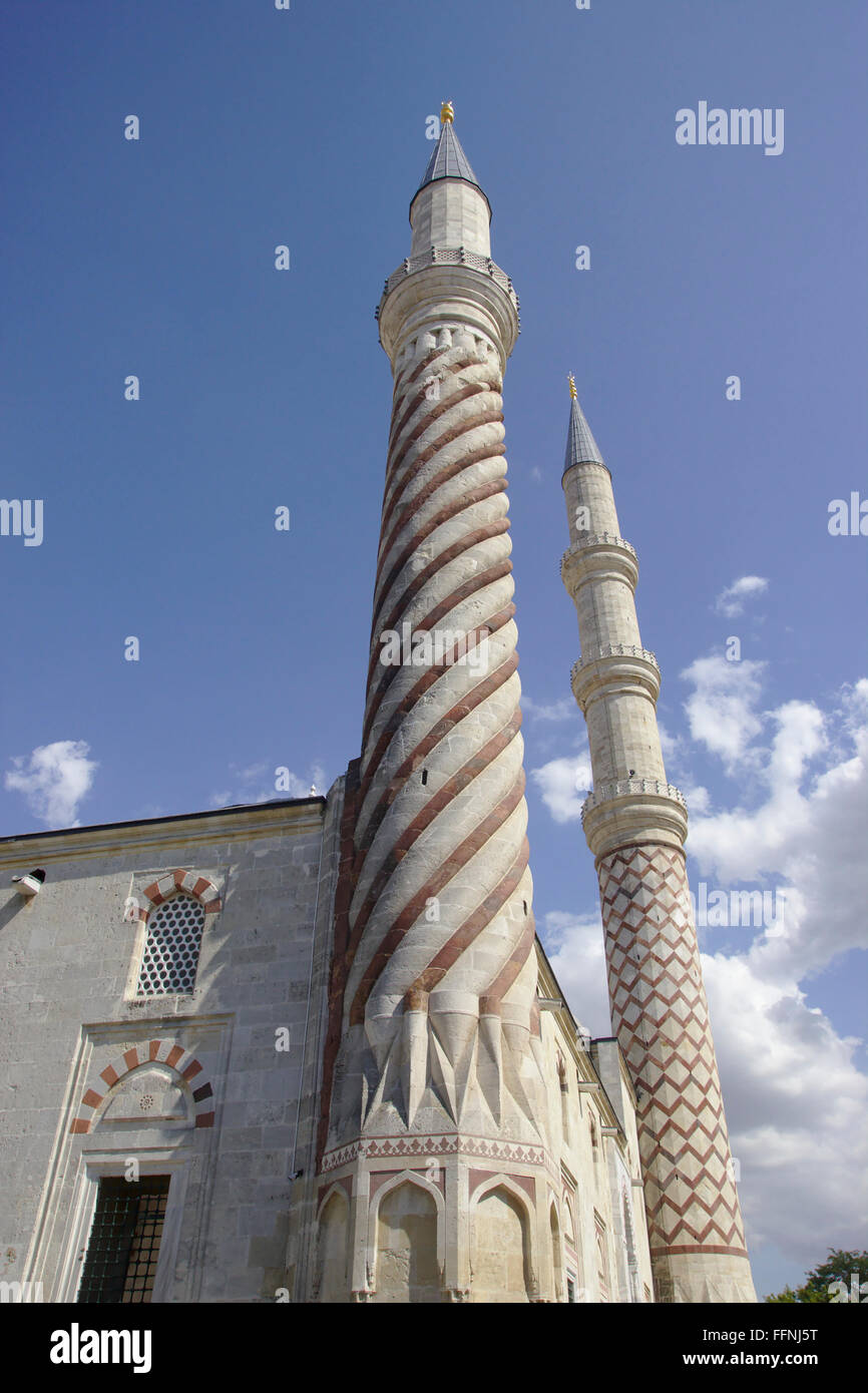 Minarette der Uc Serefeli Moschee in Edirne, Türkei Stockfoto