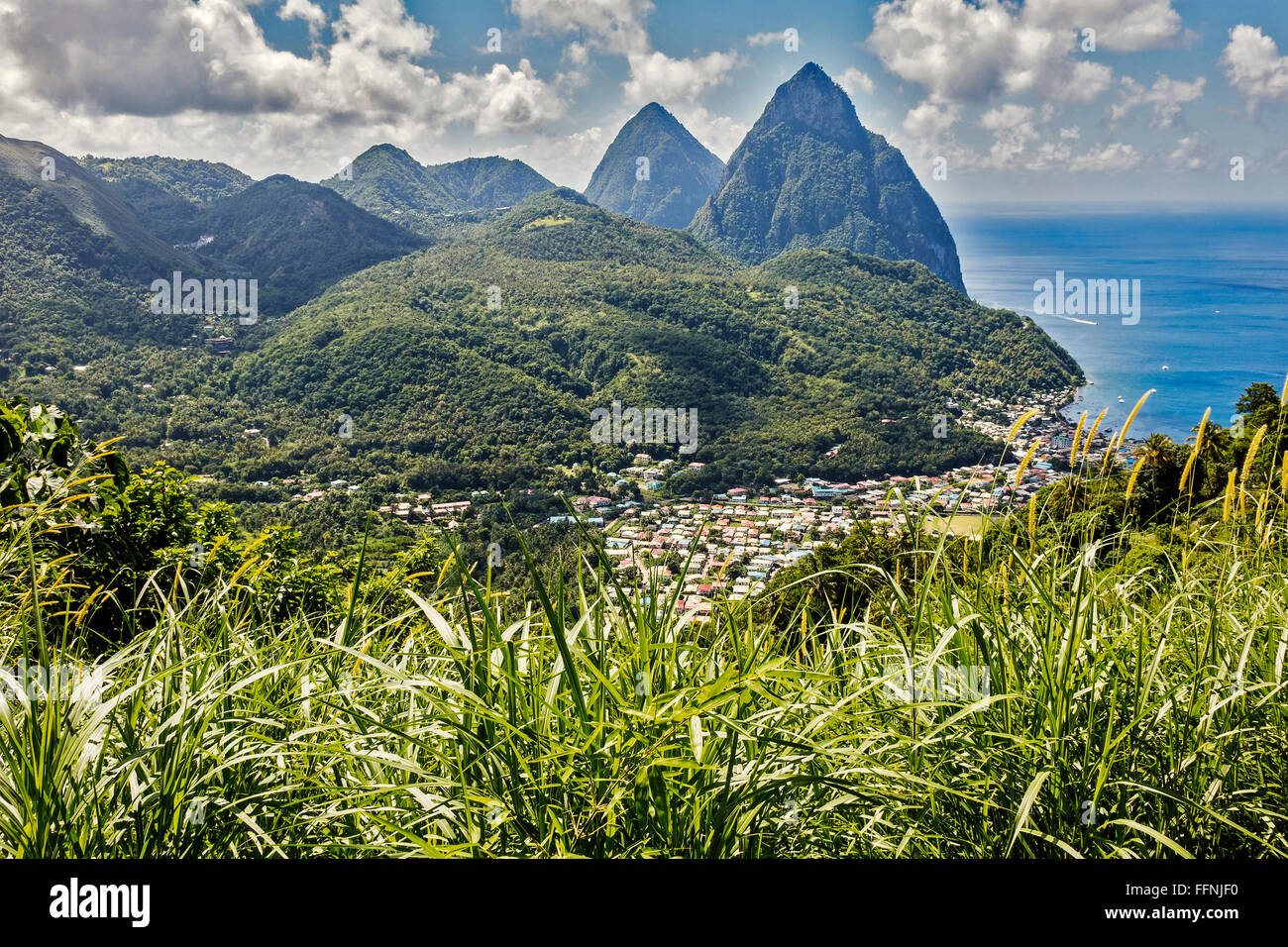 Die Pitons St. Lucia West Indies Stockfoto