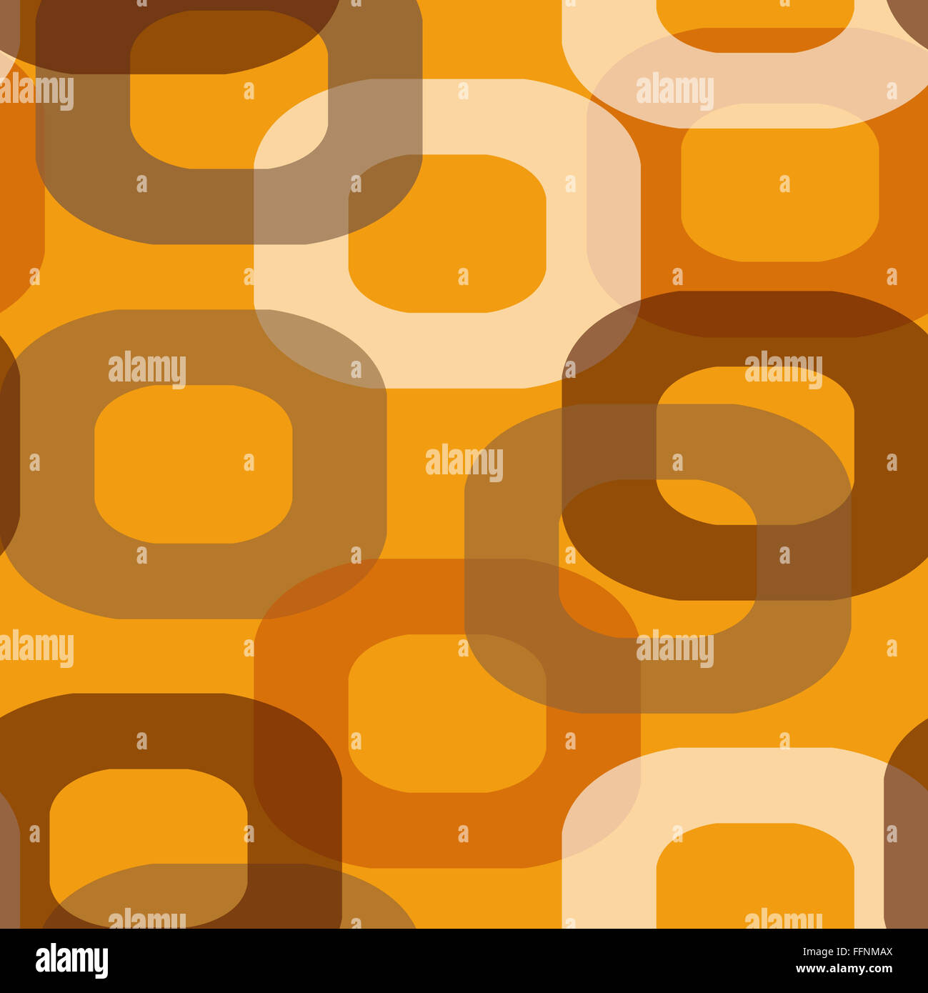Retro-Musterdesign Donut Form in braun und orange Stockfoto
