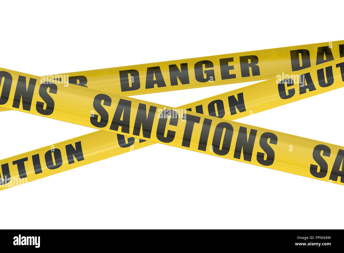 Sanktionen-Konzept isoliert auf blauen Himmel Stockfoto