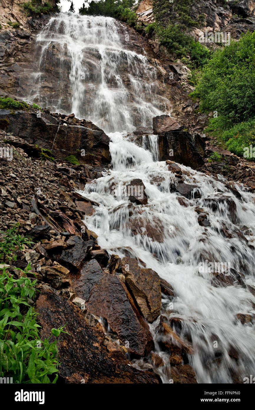 ID00251-00... IDAHO - Bridal Veil Falls im Abschnitt Sägezahn Wildnis Sawtooth National Recreation Area. Stockfoto