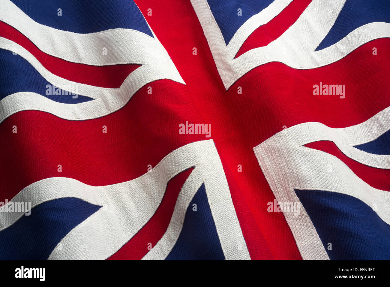 BRITISCHEN UNION JACK FLAGGE MACHTE DER GENÄHTE BAUMWOLLE BUNTING Stockfoto