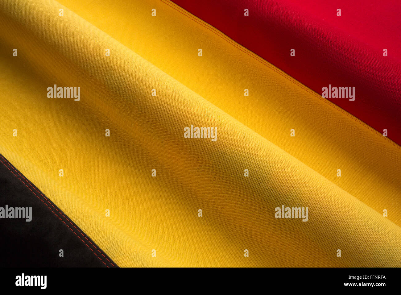 BELGISCHE FLAGGE GEMACHT DER GENÄHTE BAUMWOLLE BUNTING Stockfoto