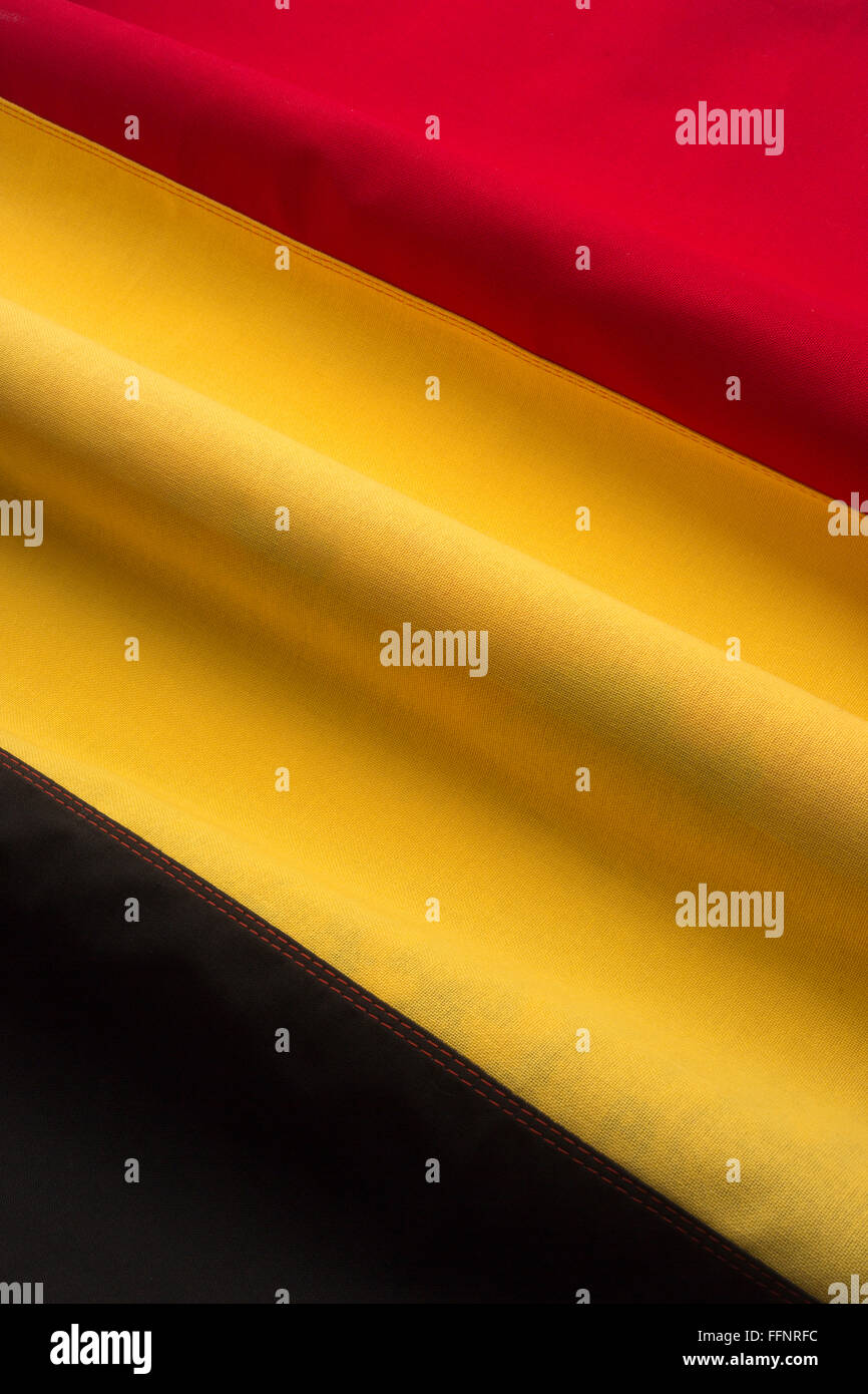 BELGISCHE FLAGGE GEMACHT DER GENÄHTE BAUMWOLLE BUNTING Stockfoto